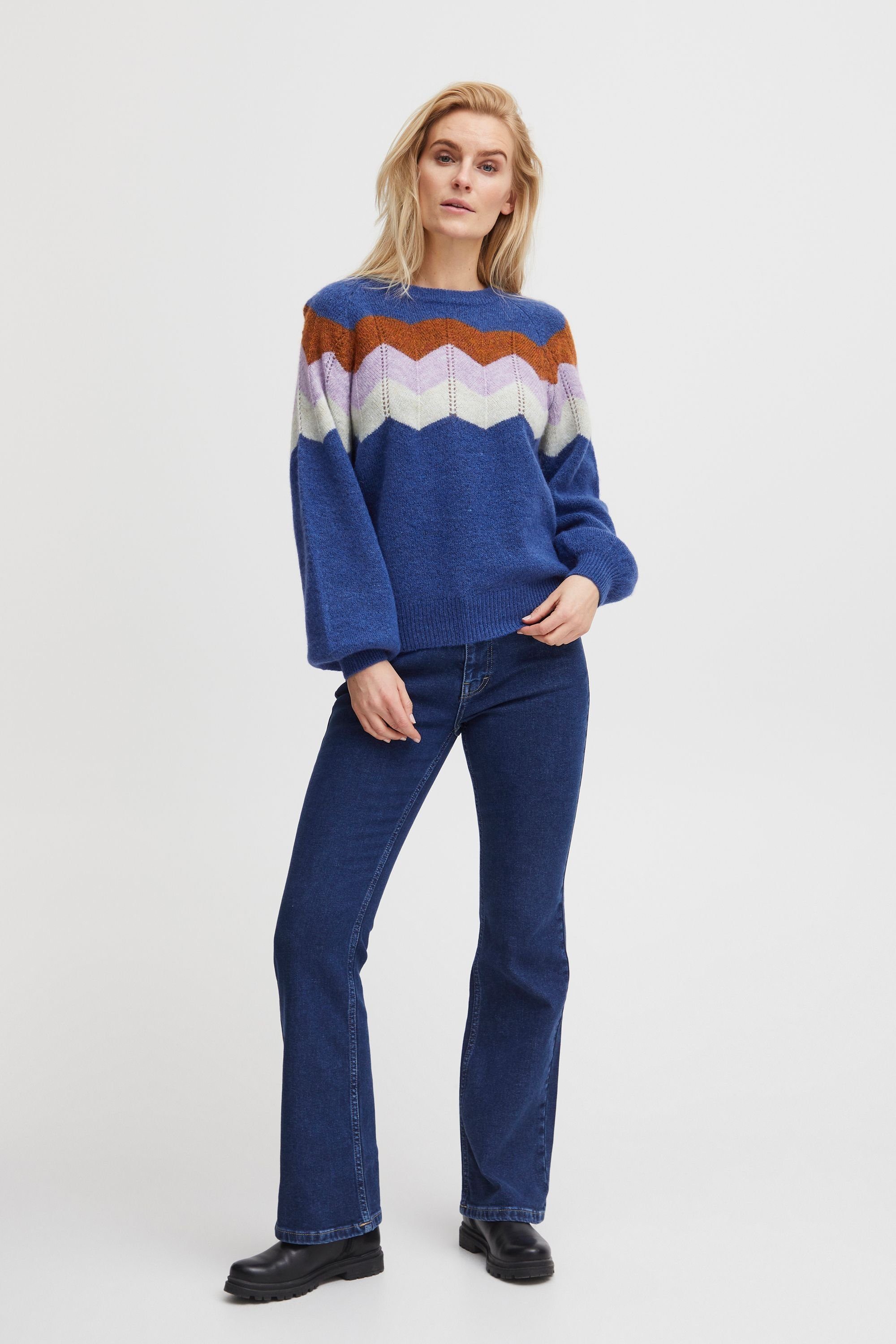 PZMIMI Pulz Web Strickpullover Surf the (1939521) Jeans Melange Pullover