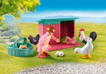 Playmobil® Konstruktions-Spielset Kleine Hühnerfarm im Tiny Haus Garten (71510), My Life, (77 St), Made in Europe
