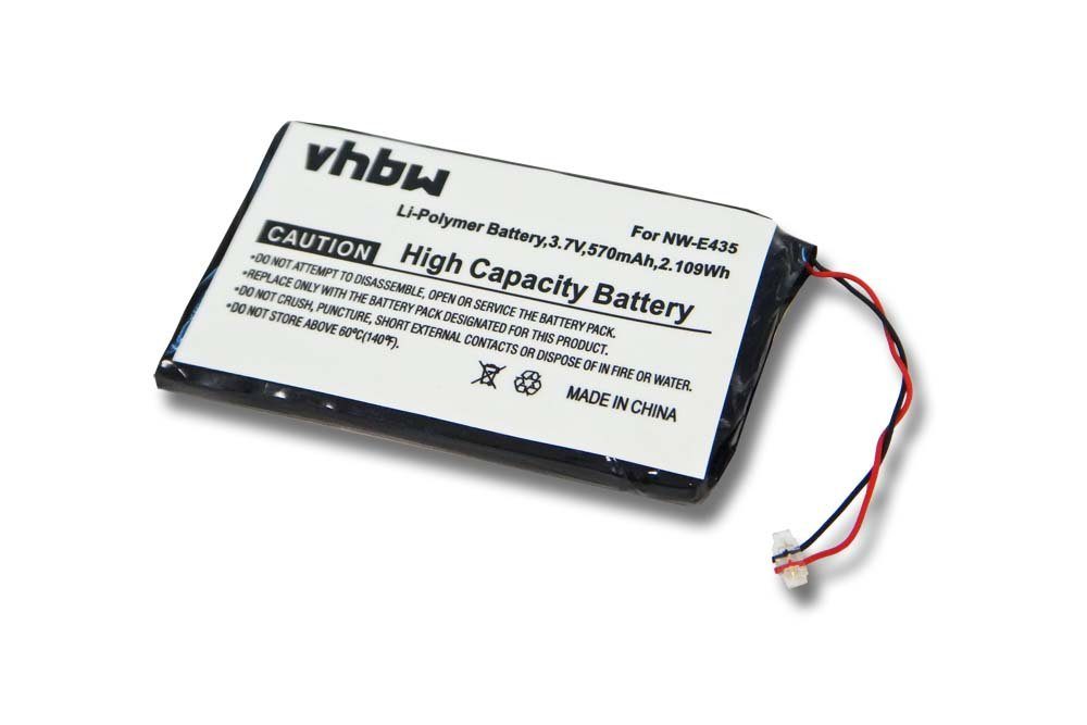 passend für Sony SOK-NWZ-E435F(B) (570 mAh, 3,7 V, Li-Polymer) Akku