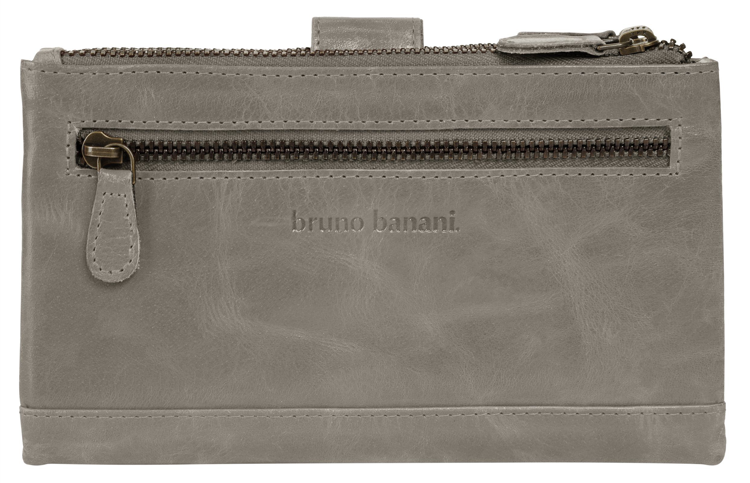 Bruno Banani Geldbörse, echt grau Leder