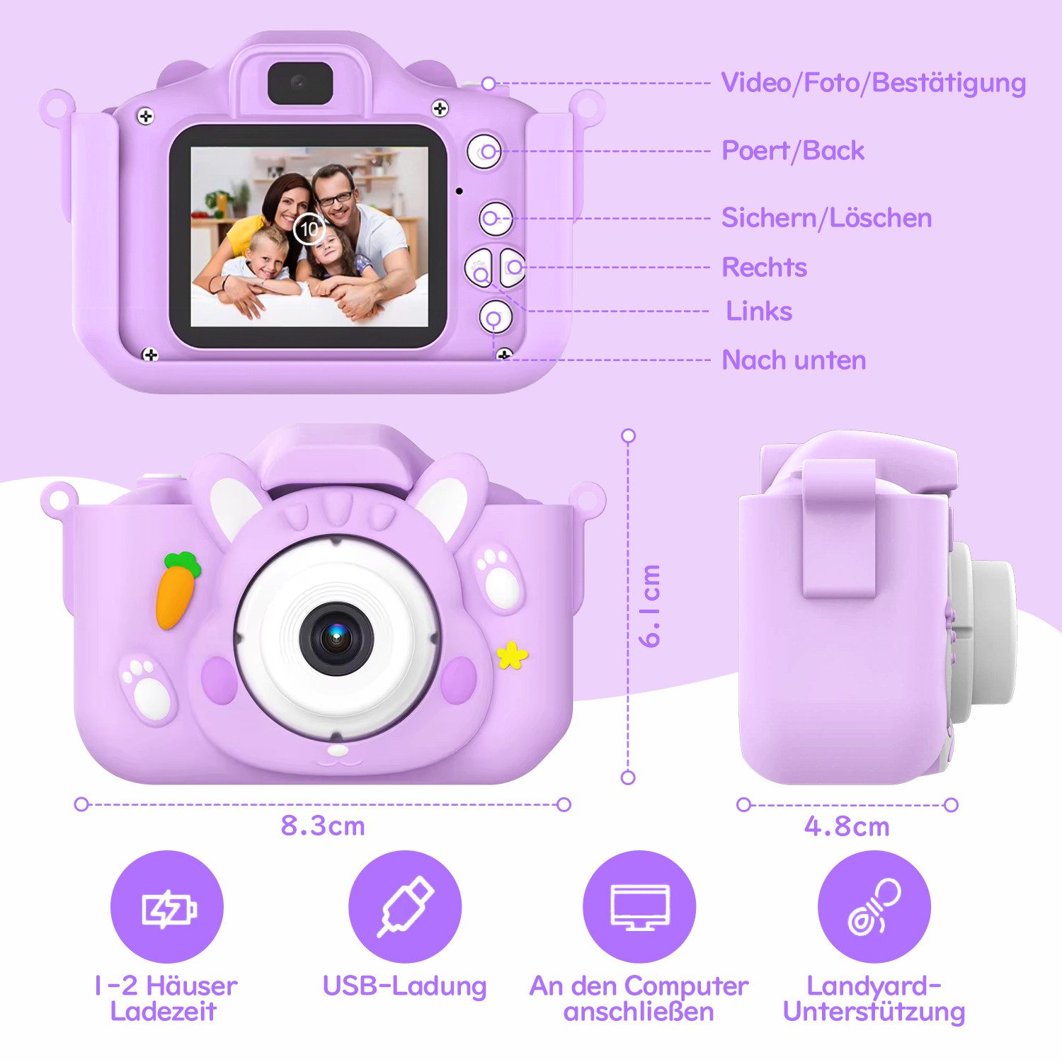 ZEUOPQ Kinderkamera Spielzeug-Kamera Anti-Drop Selfie Digital günstig online kaufen