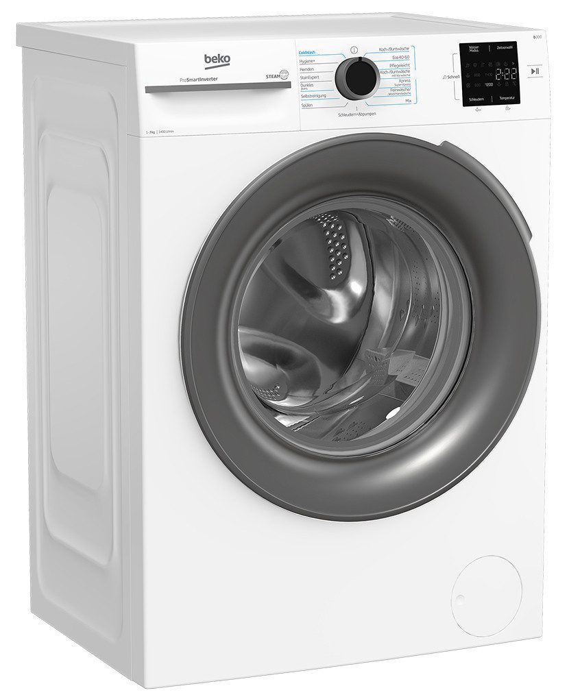 BEKO Waschmaschine BM3WFU4741W1, 7 kg, 1400 U/min, EnergySpin- bis zu 35% sparsamer