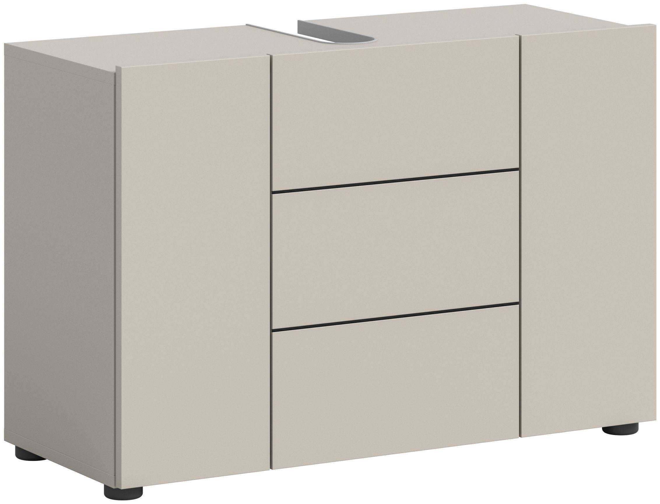 xonox.home Waschbeckenschrank Vira in Kaschmir Nachbildung und schwarz B/H/ günstig online kaufen