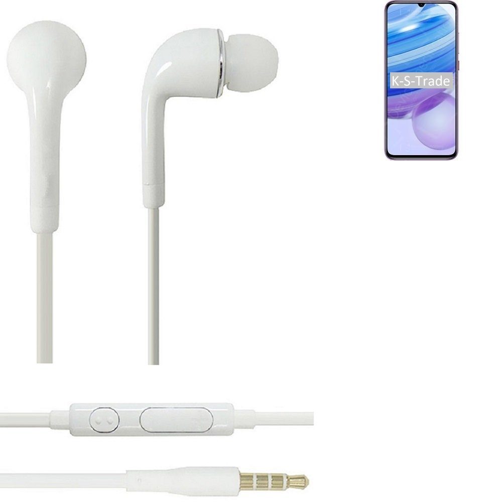 K-S-Trade für Xiaomi Redmi 10X 5G In-Ear-Kopfhörer (Kopfhörer Headset mit Mikrofon u Lautstärkeregler weiß 3,5mm)