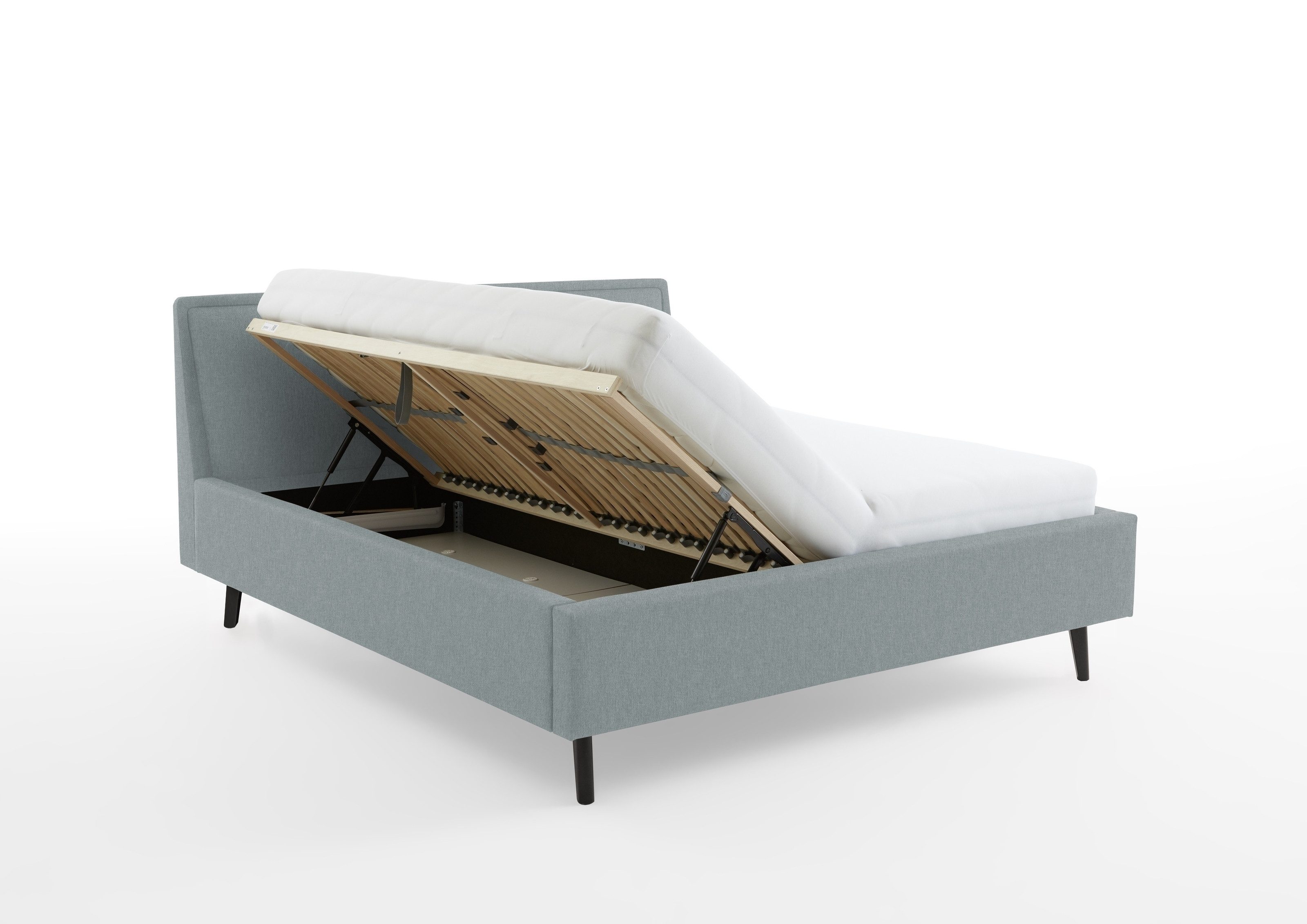 freiraum Polsterbett Frieda, Liegefläche 160x200 cm, eisblau, Stellmaß: 176x105x224cm (BxHxT)