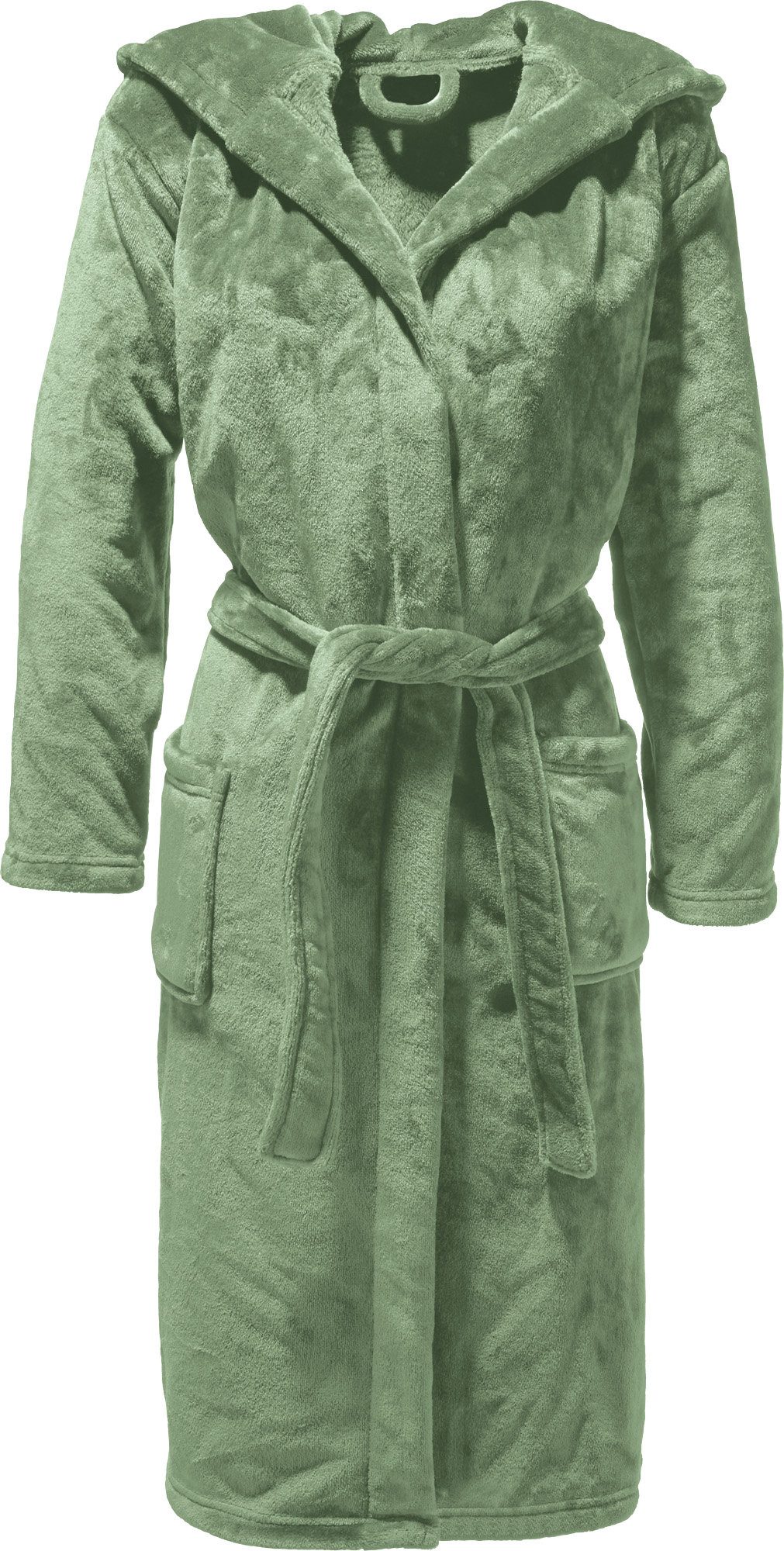 REDBEST Bademantel Unisex-Bademantel "Perris" mit Kapuze, Rückenlänge cm: 124/lang (ab 111 cm):, Fleece, mit Kapuze/mit Aufsatztasche:, default, Fleece Uni