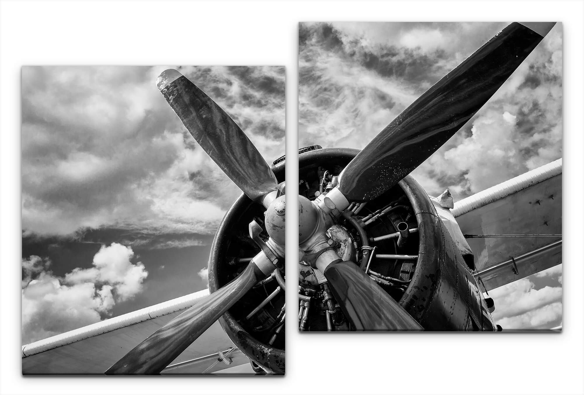 Leinwandbild Flugzeug im Retro Design Wandbild in verschiedenen Größen