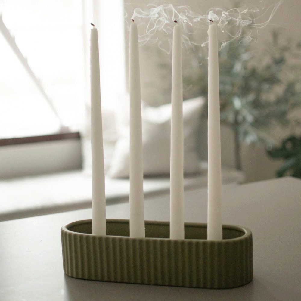 dbkd Dekoobjekt Kerzenhalter Stripe - grün günstig online kaufen