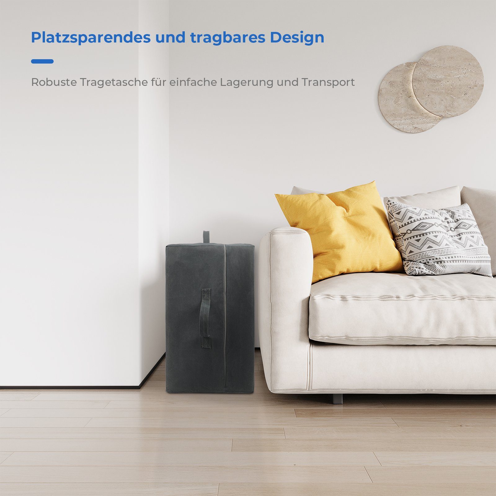 Klappmatratze Gästematratze, Platzsparend, 3-teilige Matratze, Koorlian, 10 cm hoch, 60x190x10 cm