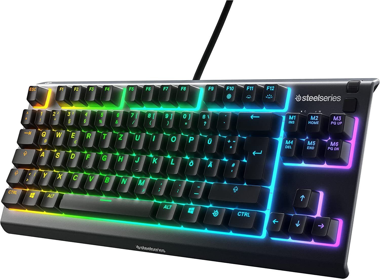 SteelSeries Apex 3 RGB Gaming Tastatur mechanisch Bluetooth OLED-Display Kabellos Gaming-Tastatur (Gamingtastatur, Zocker, 78% Formfaktor, RGB, Mechanisch)