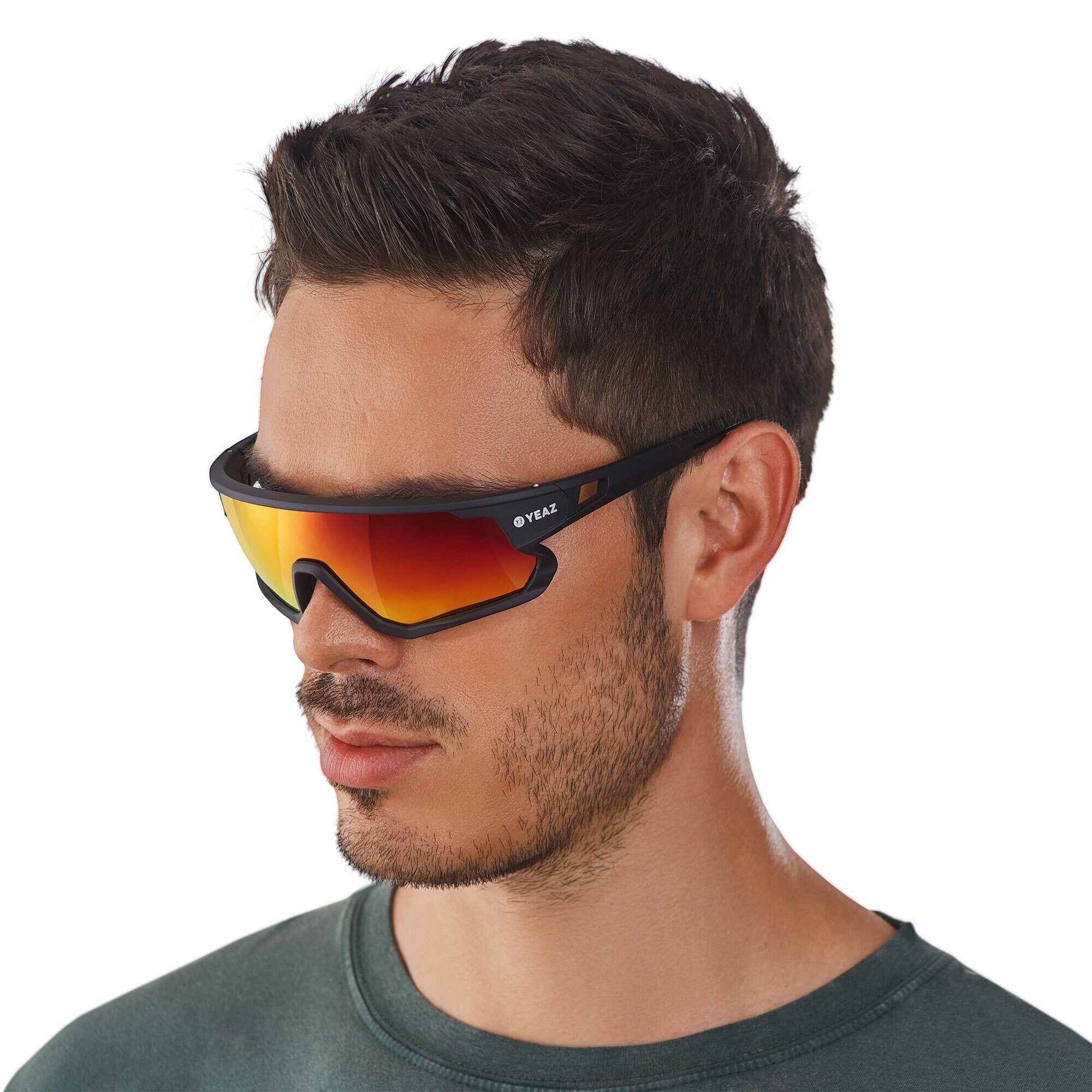 Sicht sport-sonnenbrille SUNRISE Guter Sportbrille black/red, YEAZ bei optimierter Schutz