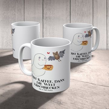 Mr. & Mrs. Panda Tasse Gespenst Kaffee - Weiß - Geschenk, Büro Tasse, Schenken, Kaffeetasse, Keramik, Brillante Bedruckung