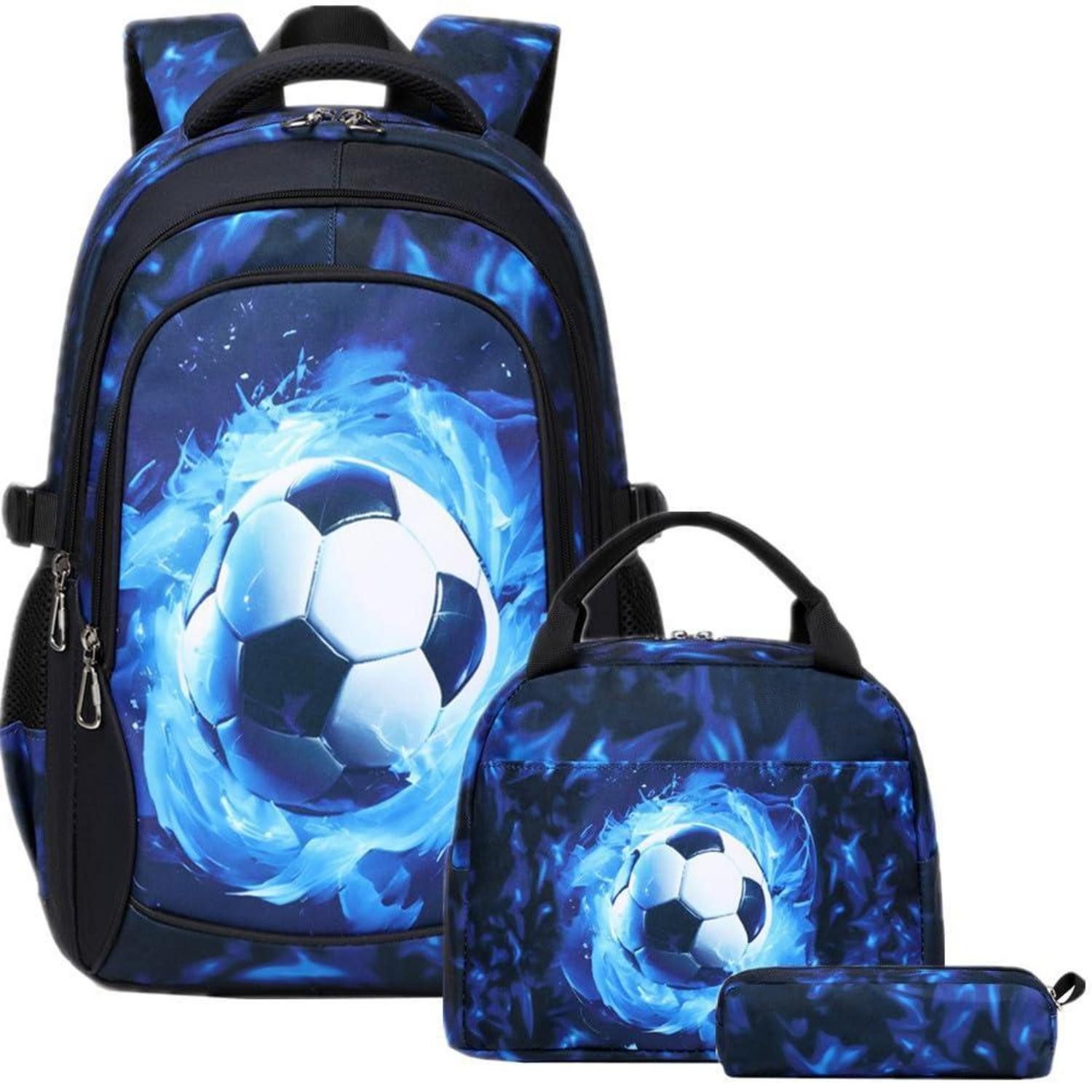 LuxusKollektion Schulrucksack Schulrucksack Set Fußball Blau