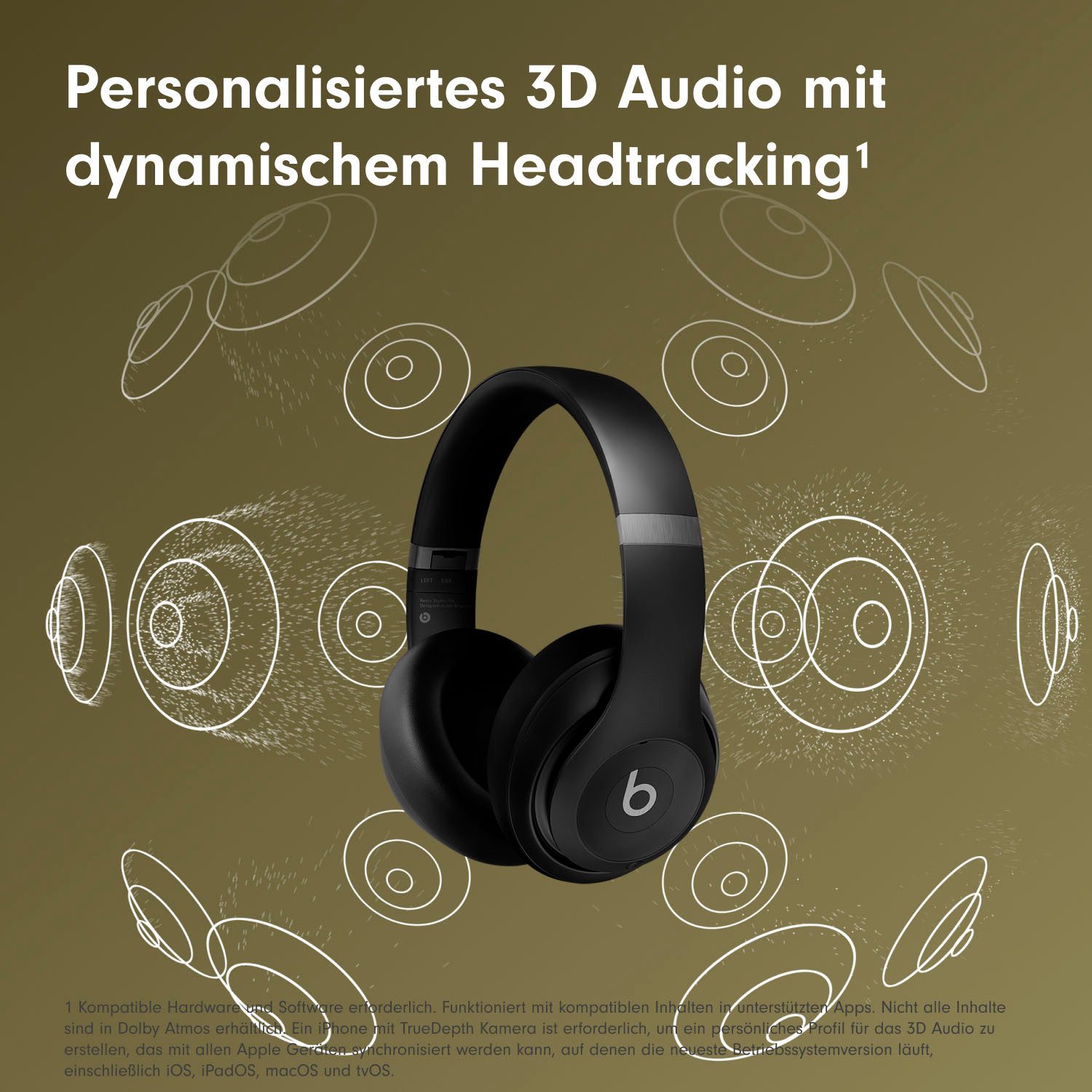 Beats by Dr. Dre Studio Pro Kopfhörer (Active Noise Cancelling (ANC), Rauschunterdrückung, kompatibel mit Siri, Siri, Bluetooth)