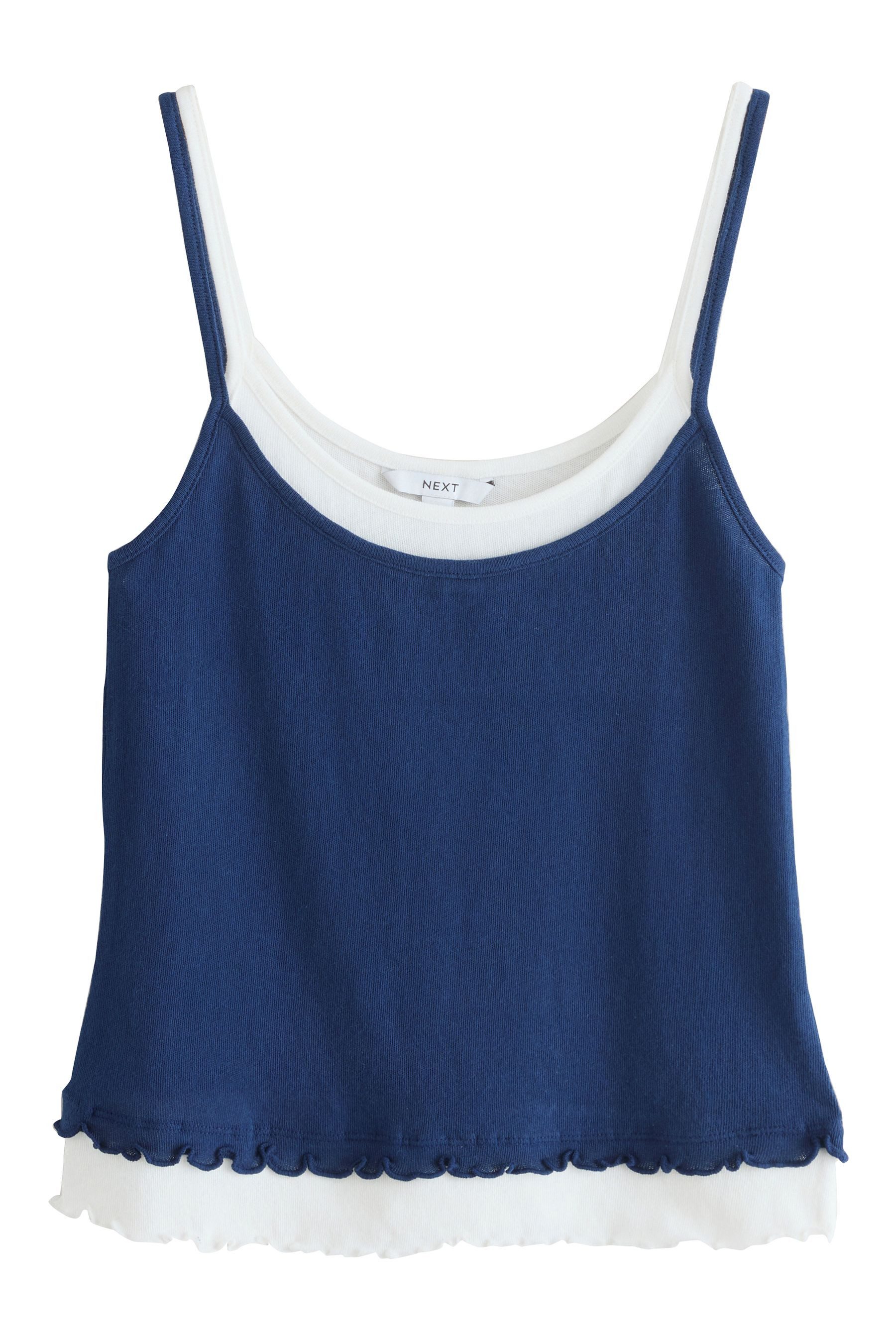 Next Trägertop Trägertop im Lagen-Look aus gewaschenem Jersey (1-tlg)