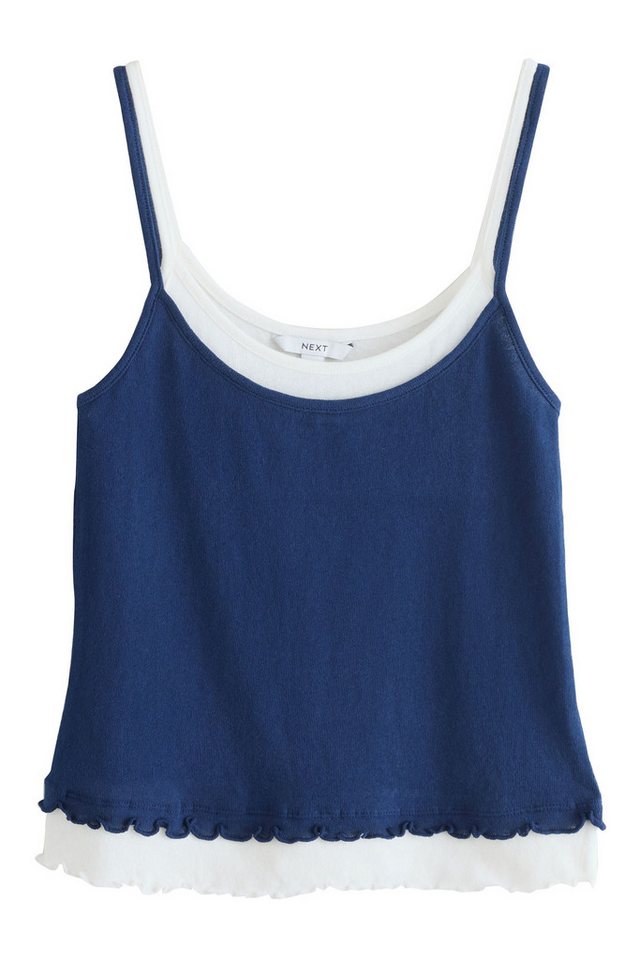 Next Trägertop Trägertop im Lagen-Look aus gewaschenem Jersey (1-tlg)