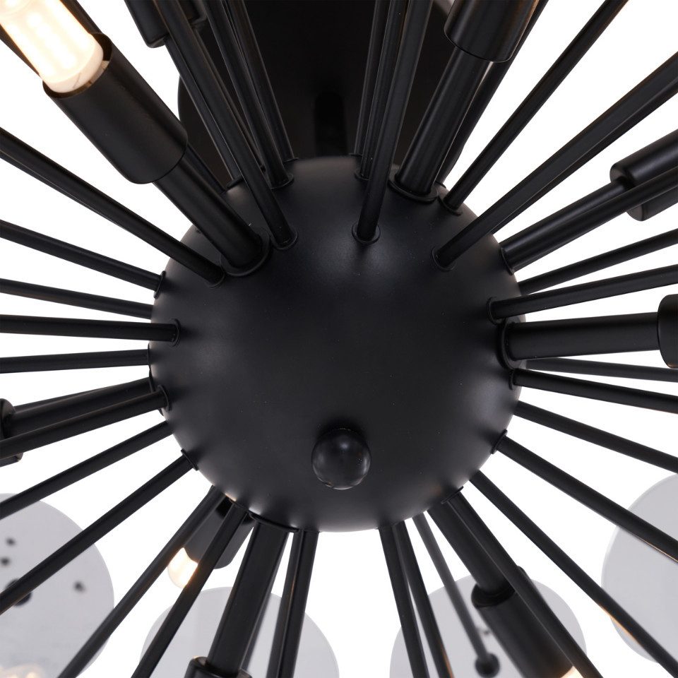 Qazqa Deckenleuchte Atomic, ohne Leuchtmittel, Extra-Warmweiß, QAZQA Deckenleuchte, g9, Schwarz, Kunststoff, Art Deco