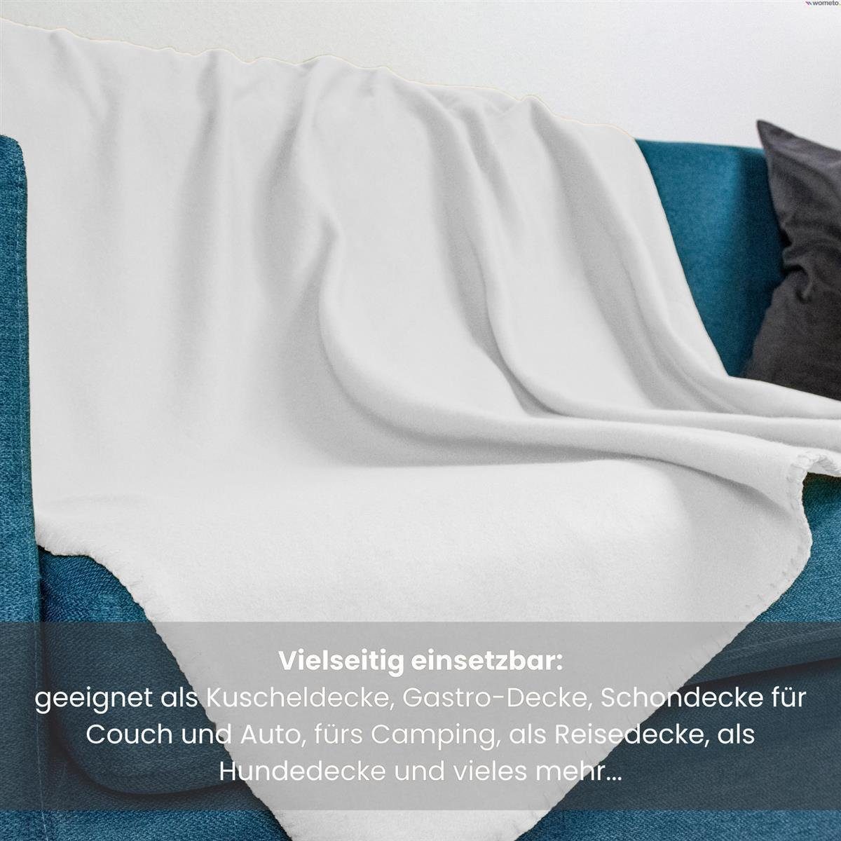 Wohndecke Polar-Fleece ca. 130x160, wometo, OEKO-TEX®, Fleecedecke mit Kettel-Einfassung & Anti-Pilling – Bild 5 von 5