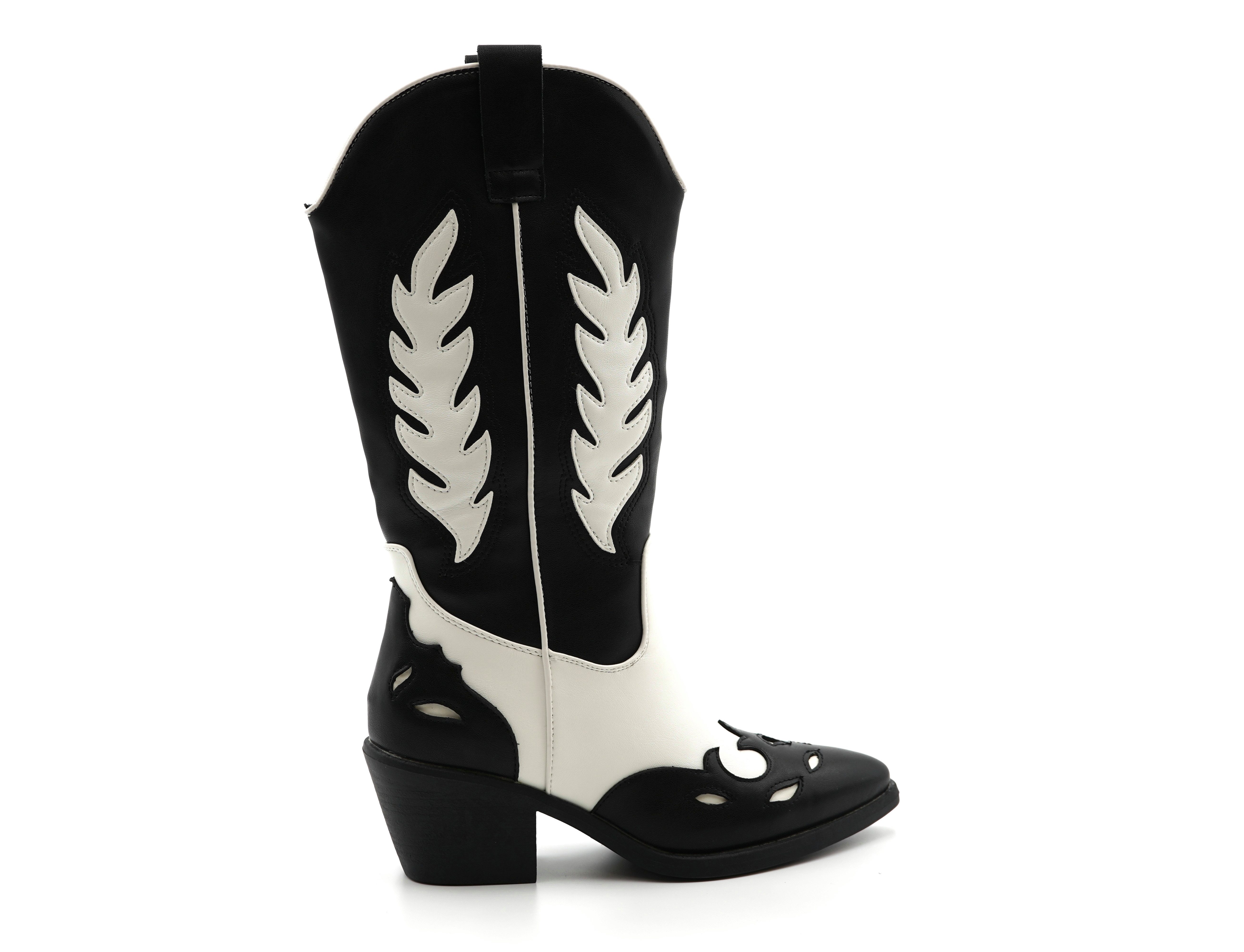 Sonderpostendiscount Damen Cowboy Stiefel Schwarz mit seitlichem Reißversch günstig online kaufen