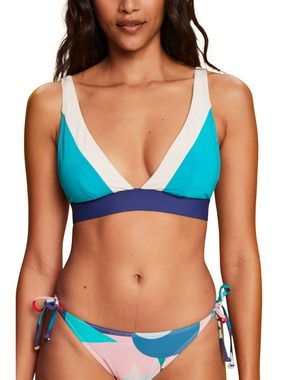 Esprit Triangel-Bikini-Top Wattiertes Bikinitop im Colour Block-Design