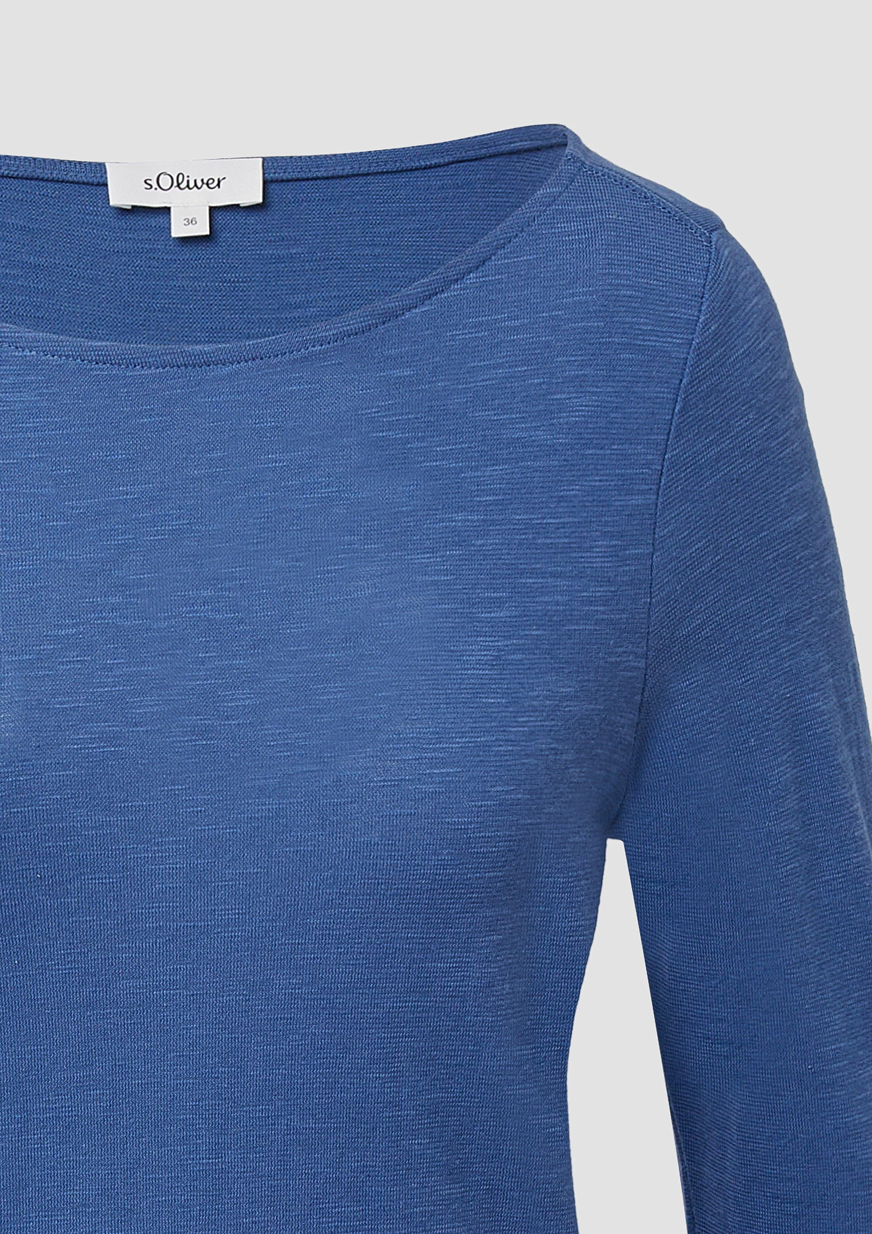 s.Oliver Langarmshirt Slim-Fit-Longsleeve aus Baumwollslub mit günstig online kaufen