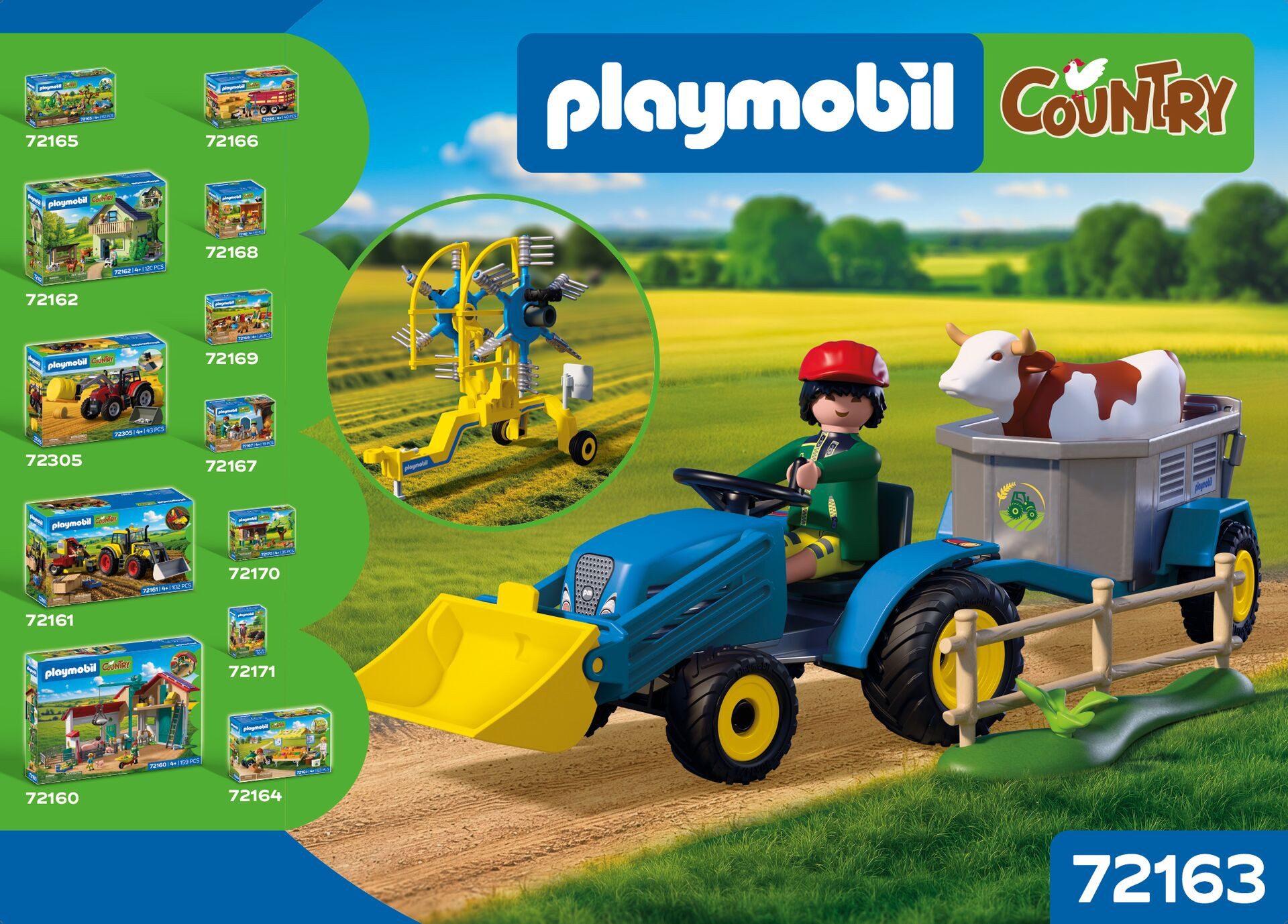 Playmobil® Kleiner Traktor mit Heuschwader (72163), Country Konstruktions-Spielset, Made in Europe