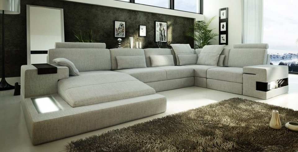 JVmoebel Ecksofa, Ecksofa Ledersofa Sofa Couch Polster Form XXL Big Sofas Wohnlandschaft