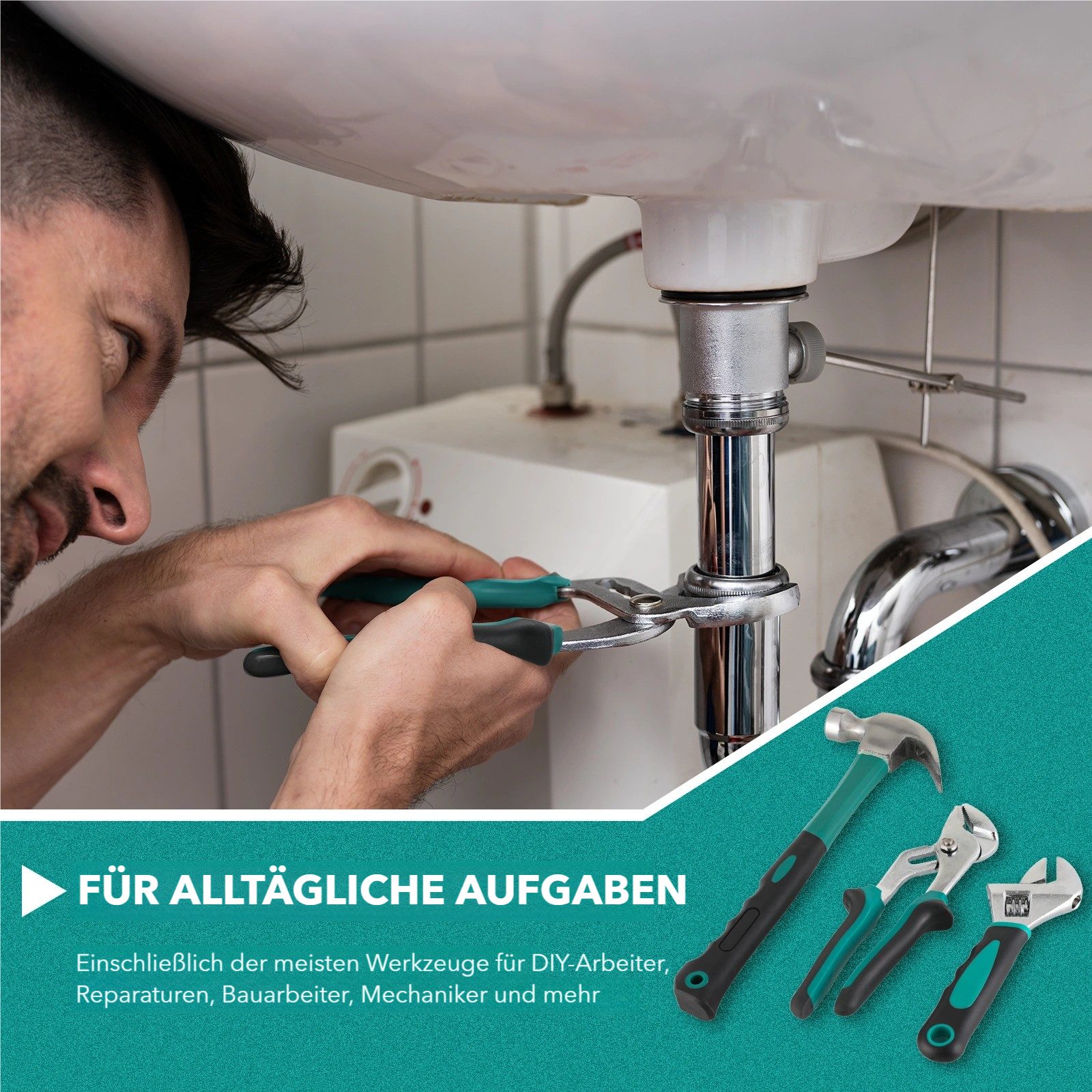TLGREEN Werkzeugset 79-teiliges Basis-Werkzeugset mit Werkzeugkasten, für Haushalt, Auto & DIY-Projekte