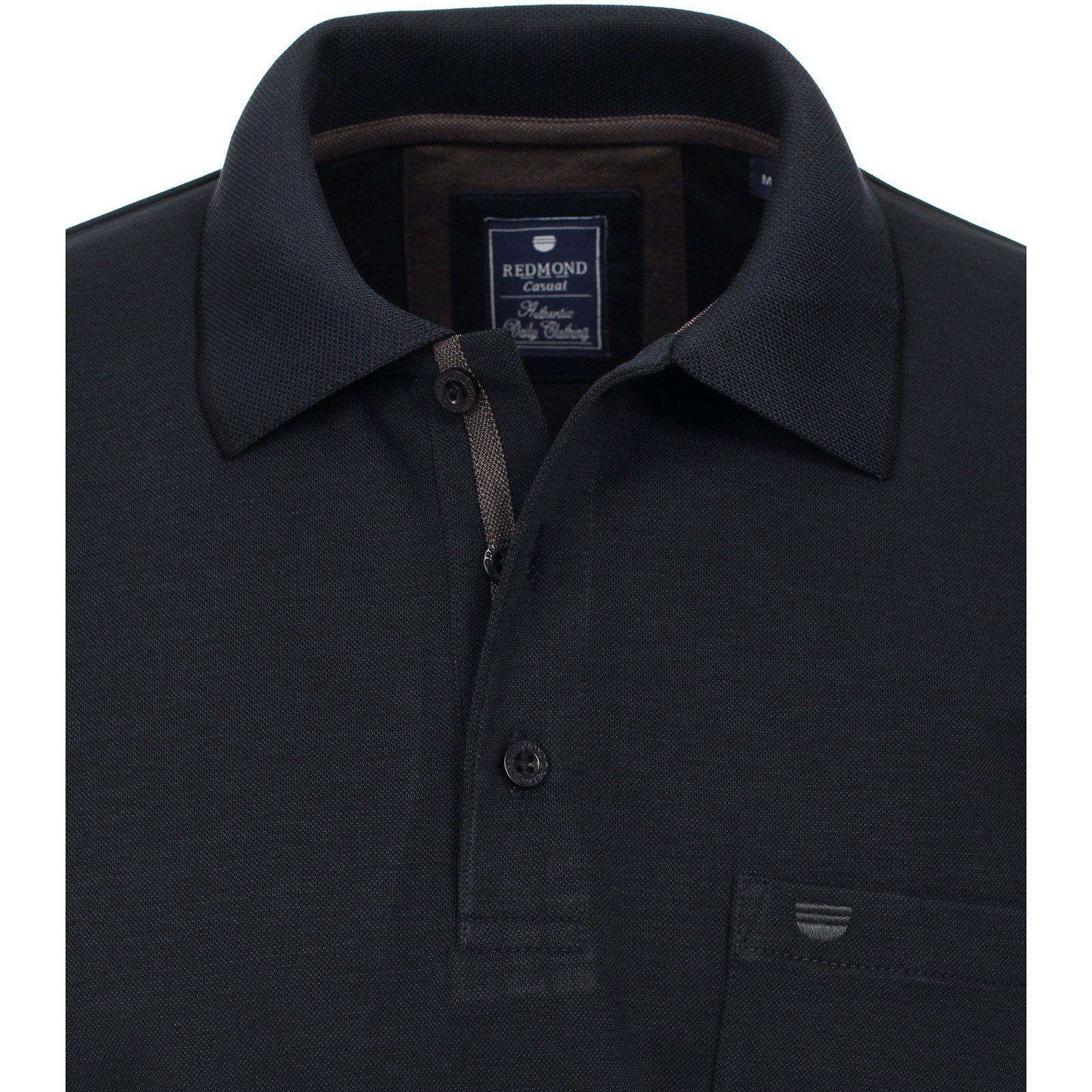 Redmond Poloshirt Große Größen schwarz Wear" Redmond & "Wash Langarm-Poloshirt