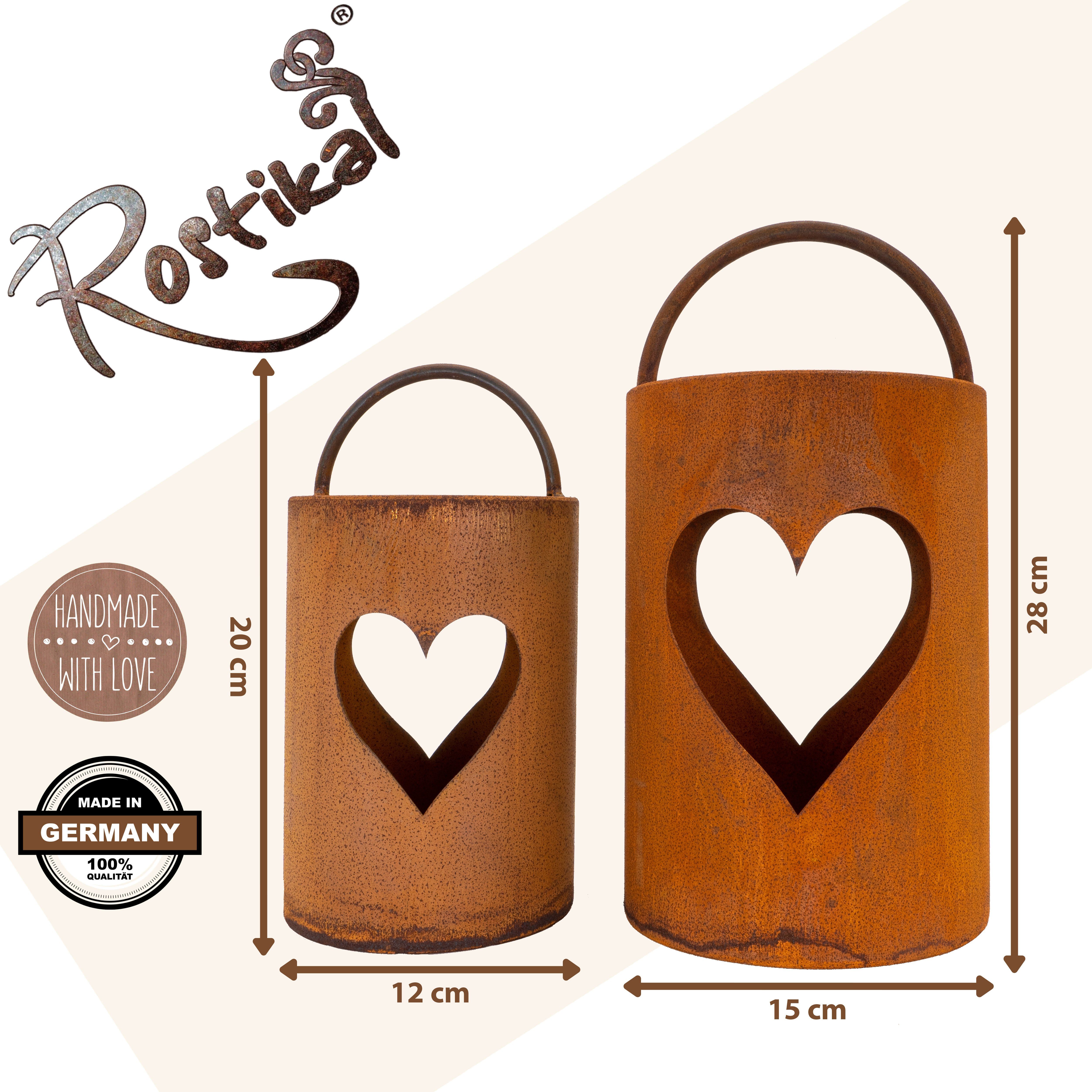 Rostikal Windlicht Windlicht mit Herz Rost Deko Laterne, echter Edelrost günstig online kaufen