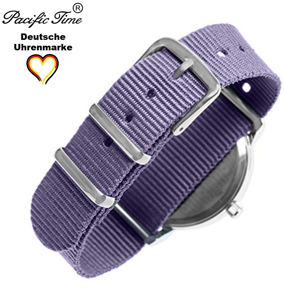 Match Pacific und Time - Lernuhr violett Design Gratis Kinder Mix Armbanduhr Versand Quarzuhr Wechselarmband,