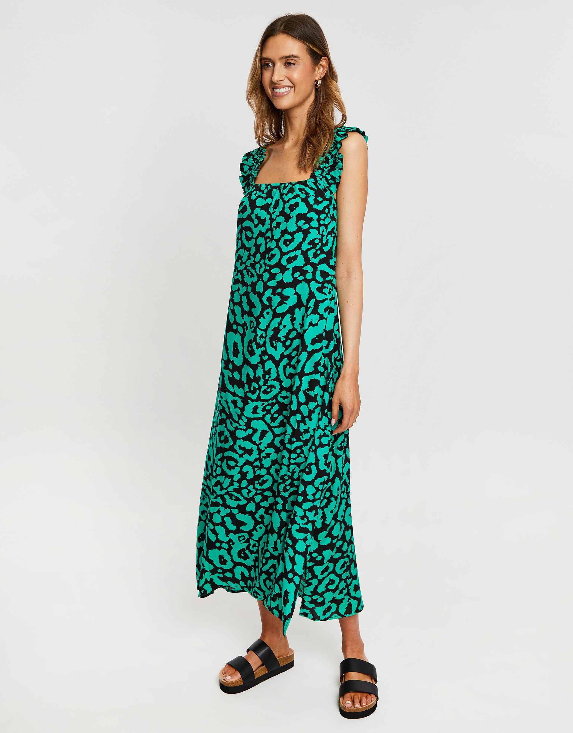 Threadbare Sommerkleid THB Rainbow Sleeveless Midi Dress mit schönem Print