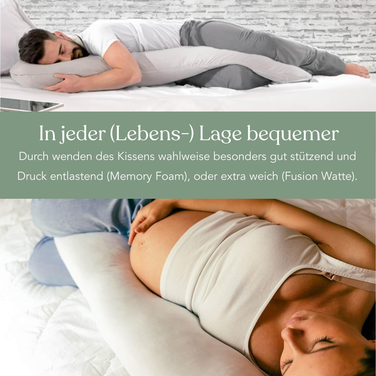 Traumreiter Seitenschläferkissen J Visco Seitenschläferkissen mit Memory Foam Support – Bild 3 von 5