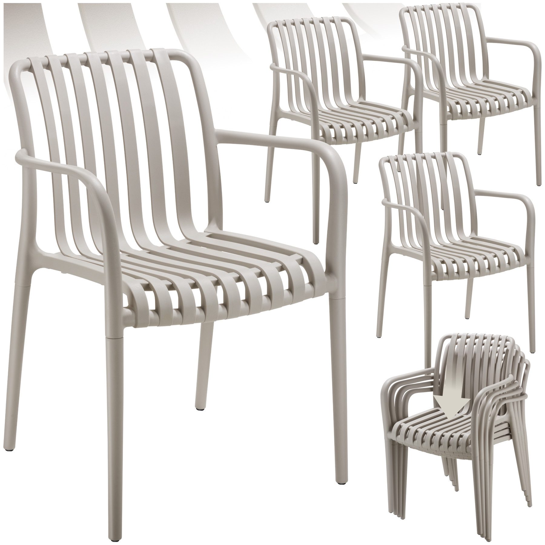tectake Gartenstuhl Gartenstühle (Set, 4 St), günstig online kaufen