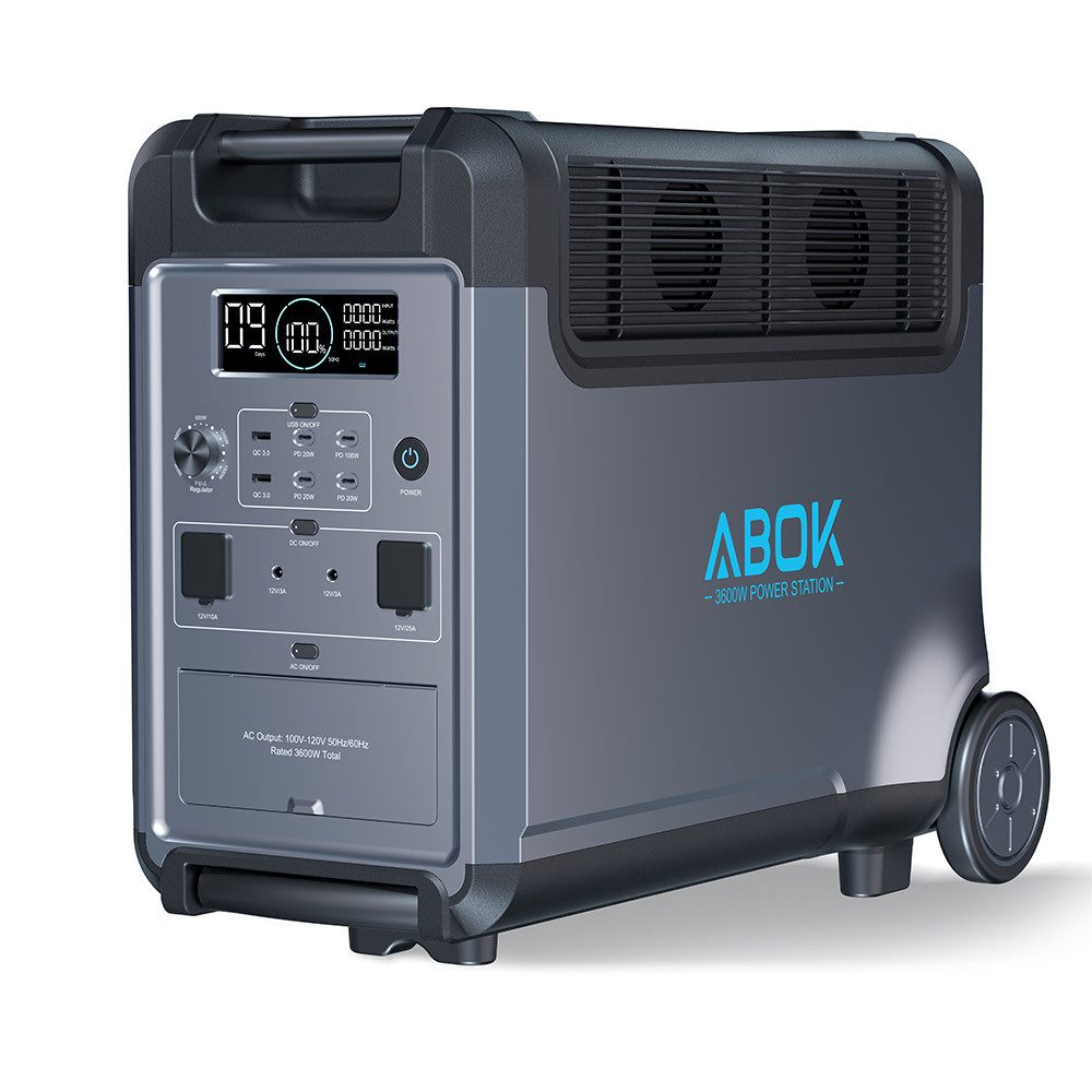 ABOK Stromerzeuger Ark3600, 3072Wh 3600W Tragbares Kraftwerk
