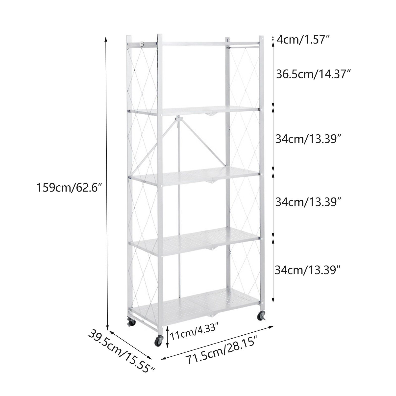 TWSOUL Standregal Klappbares Regal mit Rollen, günstig online kaufen