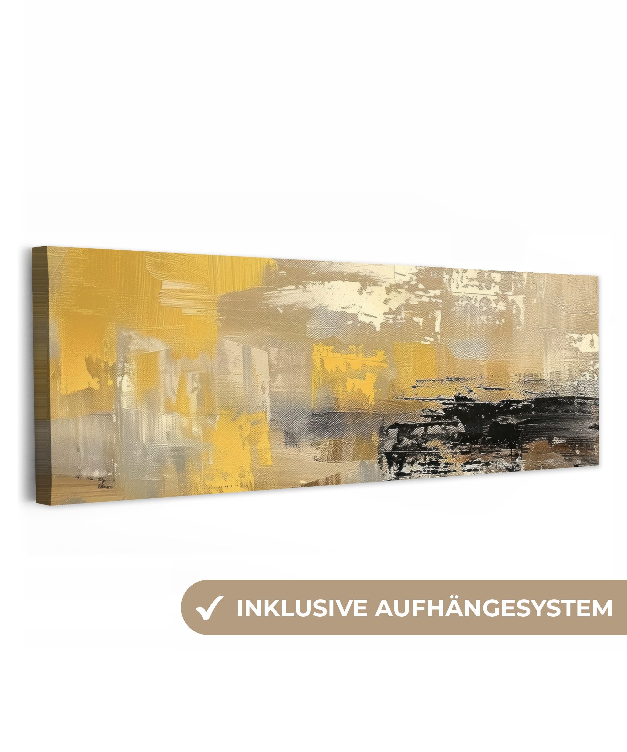 OneMillionCanvasses® Leinwandbild Panorama Abstrakt - Gelb günstig online kaufen