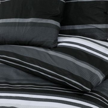 Bettwäsche Bettwäsche-Set Schwarz und Weiß 200x200 cm Baumwolle, vidaXL