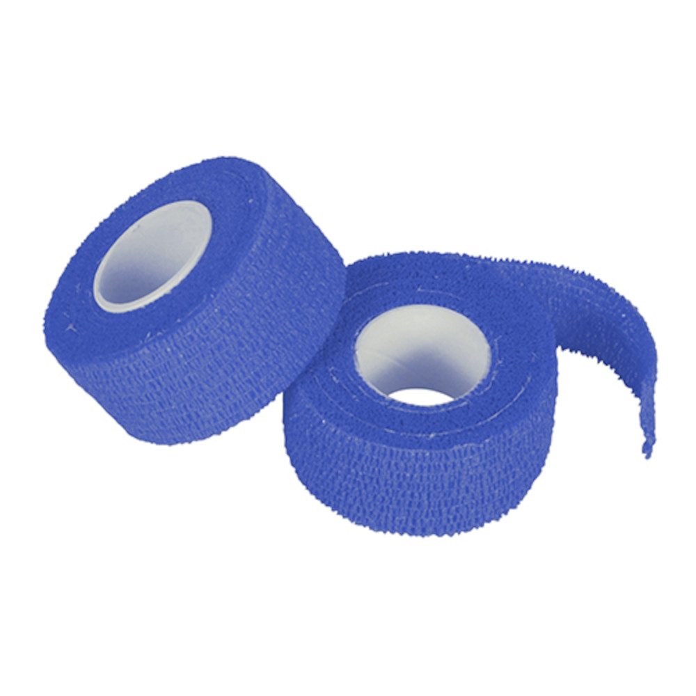 LifeMed Fixierpflaster Pflasterverbände selbsthaftend, 5 m x 2,5 cm, blau (Packung, 9-St., 1 x 9 Rollen) kohäsiv, latexfrei, HACCP-geeignet, wasser- & fettabweisend, abreißbar