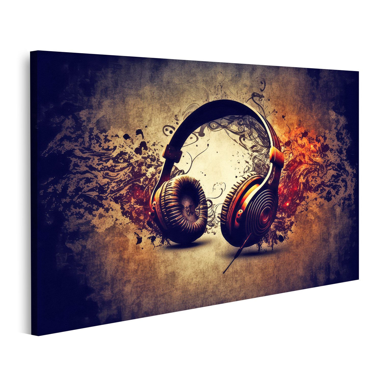 islandburner Leinwandbild Kopfhörer Musik Bilder günstig online kaufen