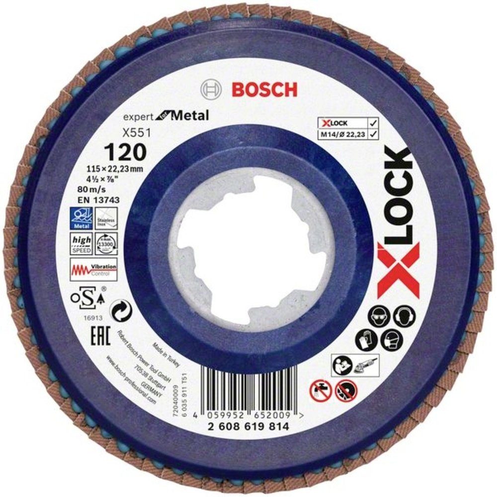 Bosch Professional Schleifscheibe Bosch Accessories 2608619814 X551 Fächerschleifscheibe Durchmesser 115 | Schleifblätter
