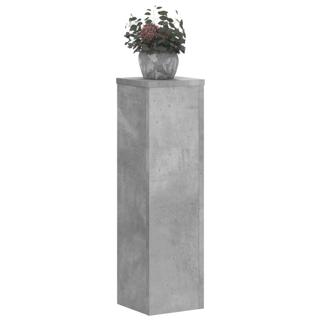Blumenständer Blumenständer Pflanzenständer 2 Stk Betongrau 17x17x60 cm Spanplatte