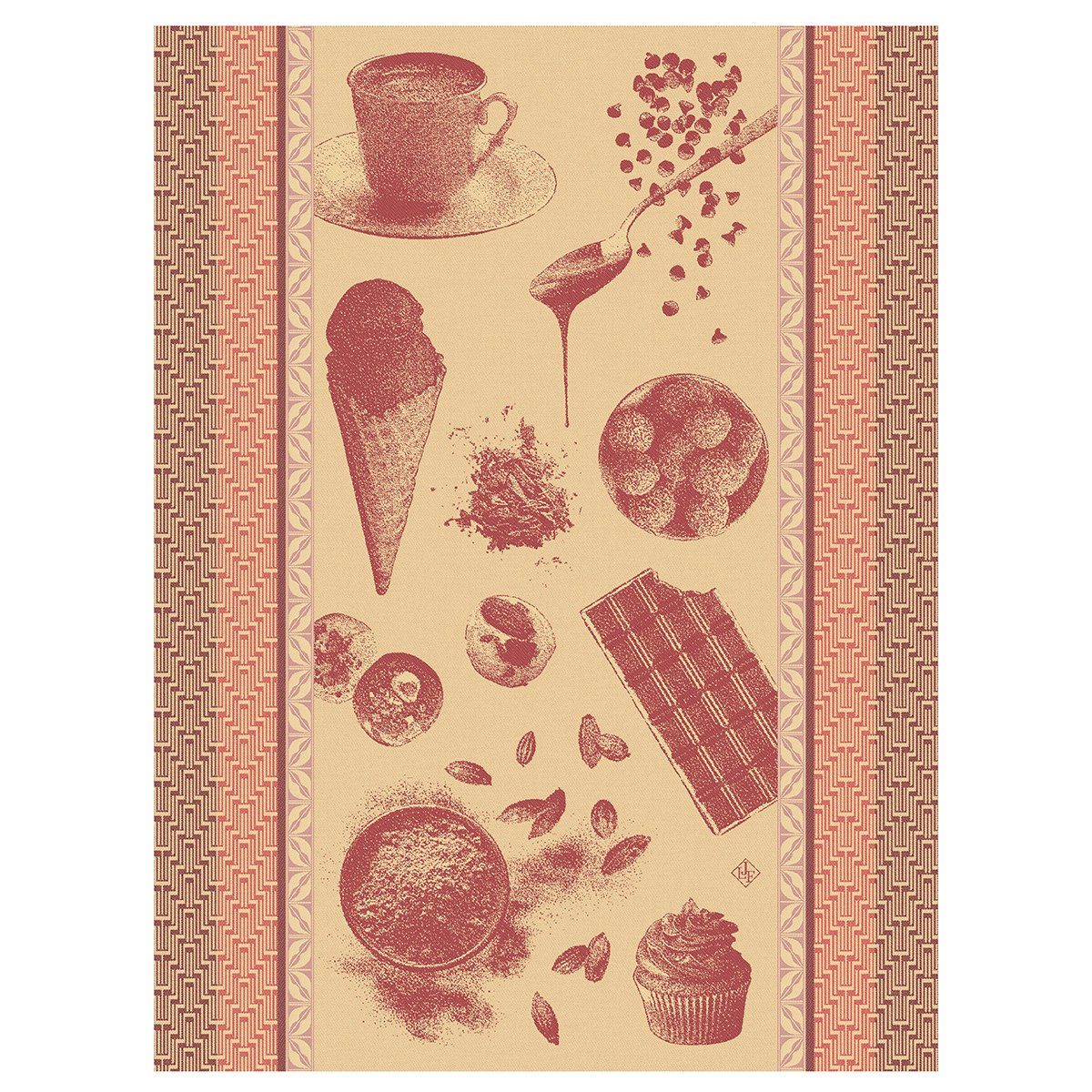 Le Jacquard Francais Geschirrtuch Geschirrtuch Chocolats Recettes Rubis 60x80 cm, (1-tlg., 1 x Geschirrtuch), jacquard-gewebt