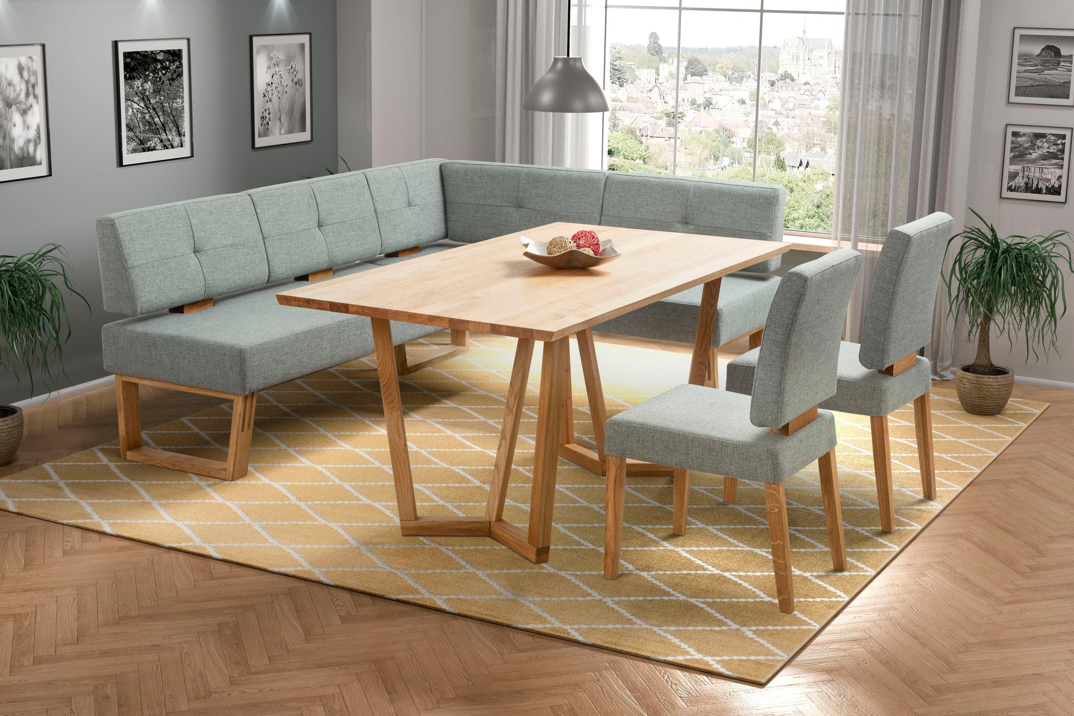 OTTO home Eckbank Ponza Polsterbank, Esszimmerbank, mit Massivholzgestell, Küchenbank in tollen Farben, Breite 201x161 cm – Bild 2 von 5