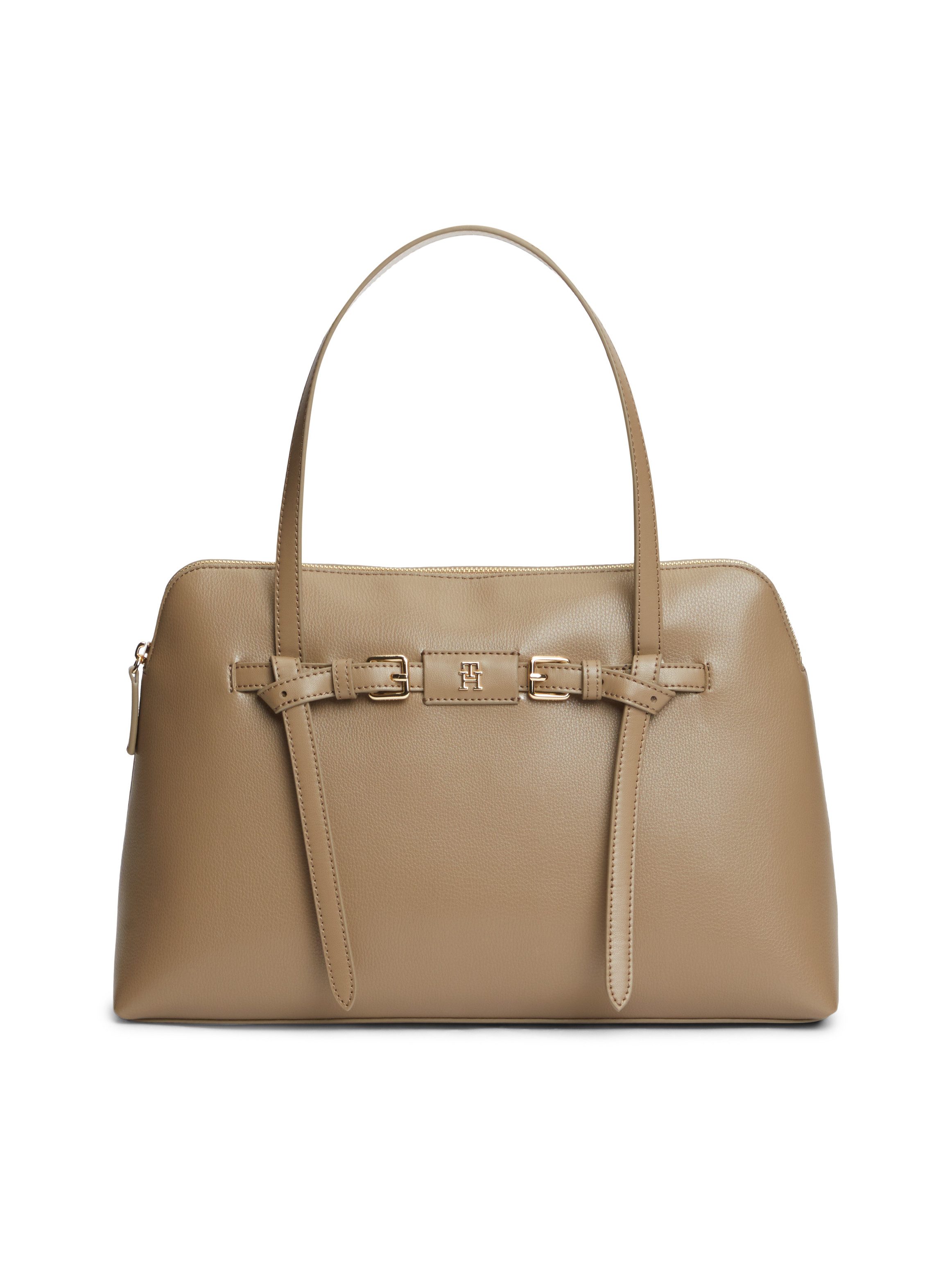 Tommy Hilfiger Handtasche TH BUCKLE TOTE, Damen Schultertasche, mit Zierschnalle und TH-Schmuckelement
