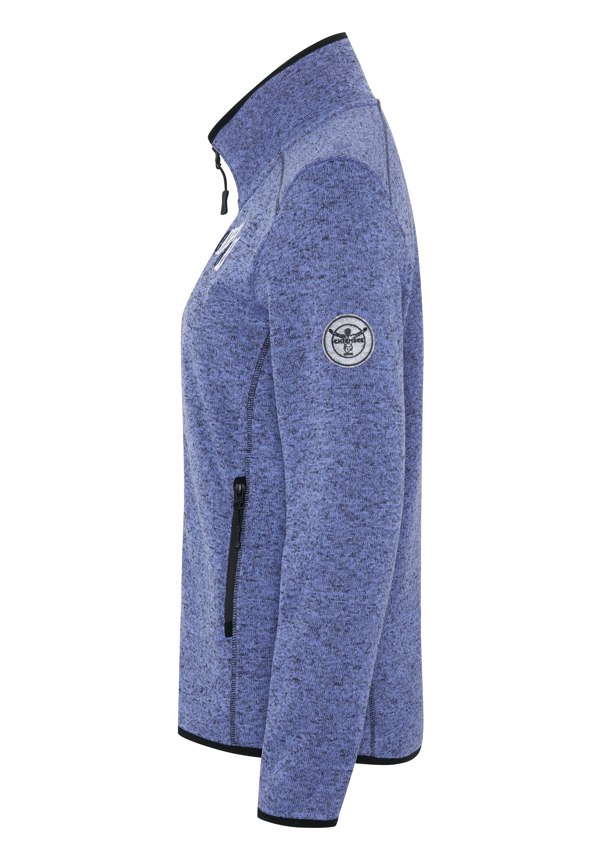 Sweatjacke Chiemsee in Fleecejacke melierter Jacaranda Optik 1