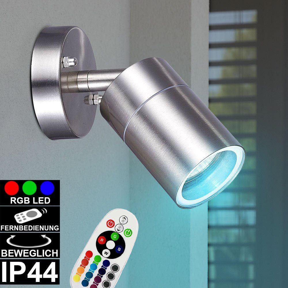 AußenWandleuchte, Edelstahl Außen Wand Lampe FERNBEDIENUNG