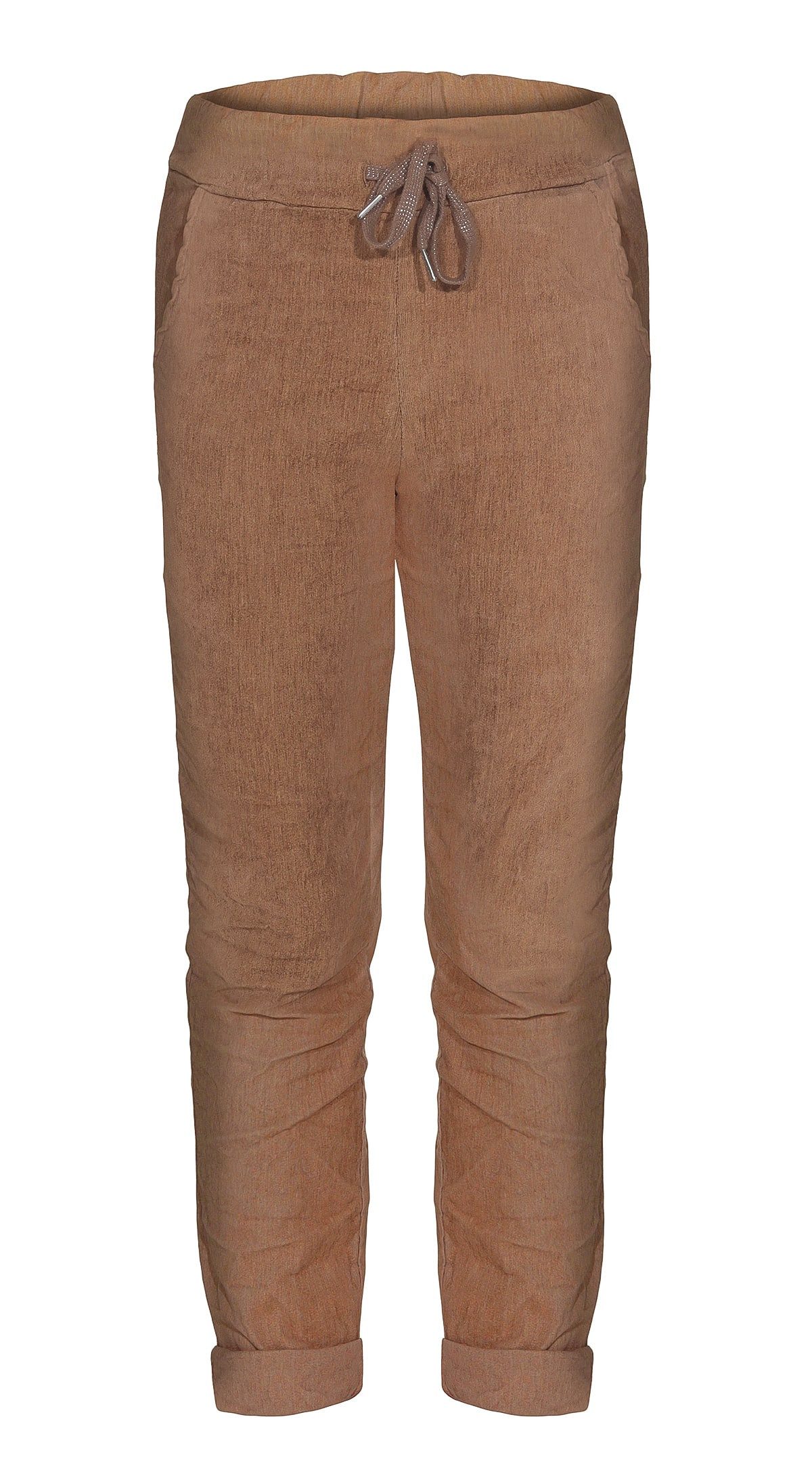 Cordhose Damenhose Feincord Chino mit Stretch bequeme Schlupfhose