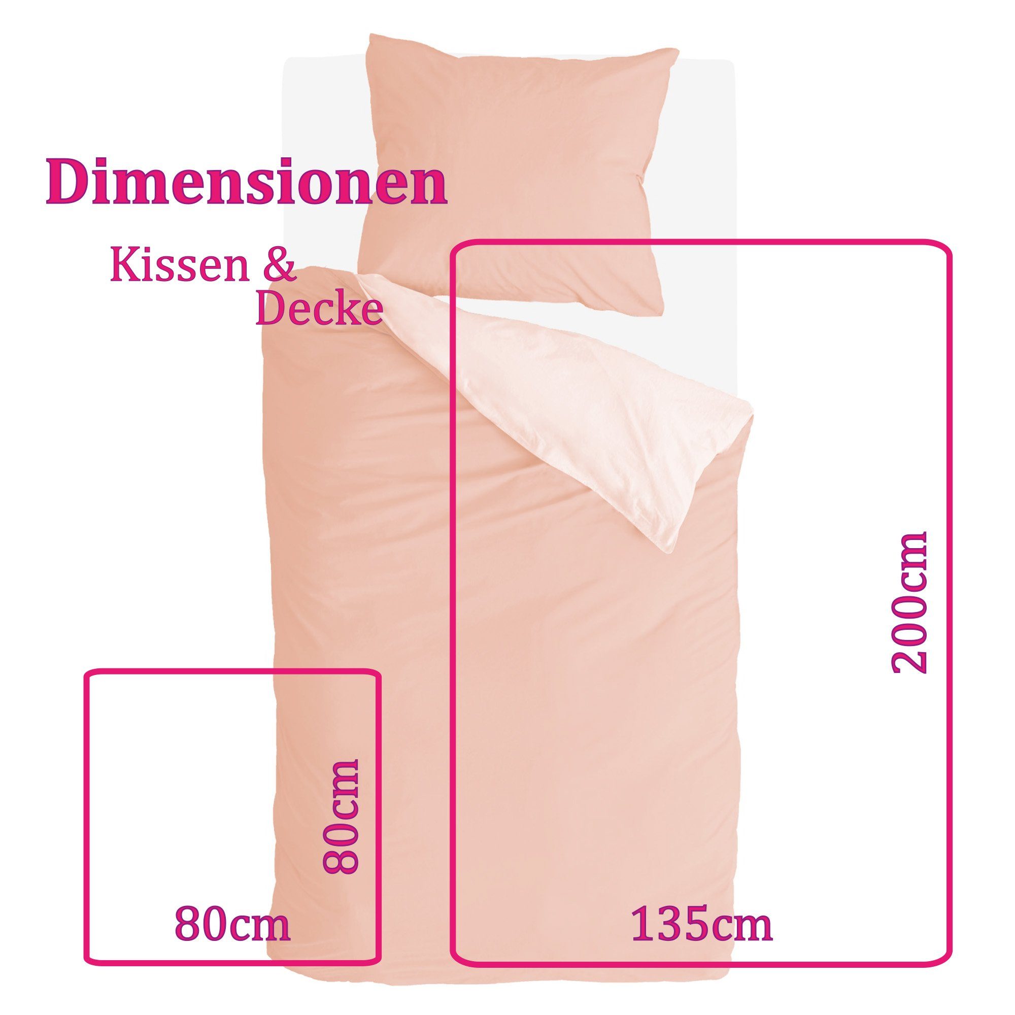 Byrklund Bettwäsche Byrklund, Baumwolle, 2 teilig, 135x200/80x80cm, mit Reißverschluss, atmungsaktiv, weich, anschmiegsam