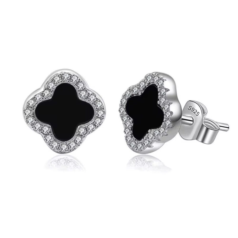 ROUGEMONT Paar Ohrstecker Kleeblatt Damen Glücksbringer Ohrstecker 925 Sterling Silber, Elegantes Clover Design Symbol für Glück, Liebe und positive Energie